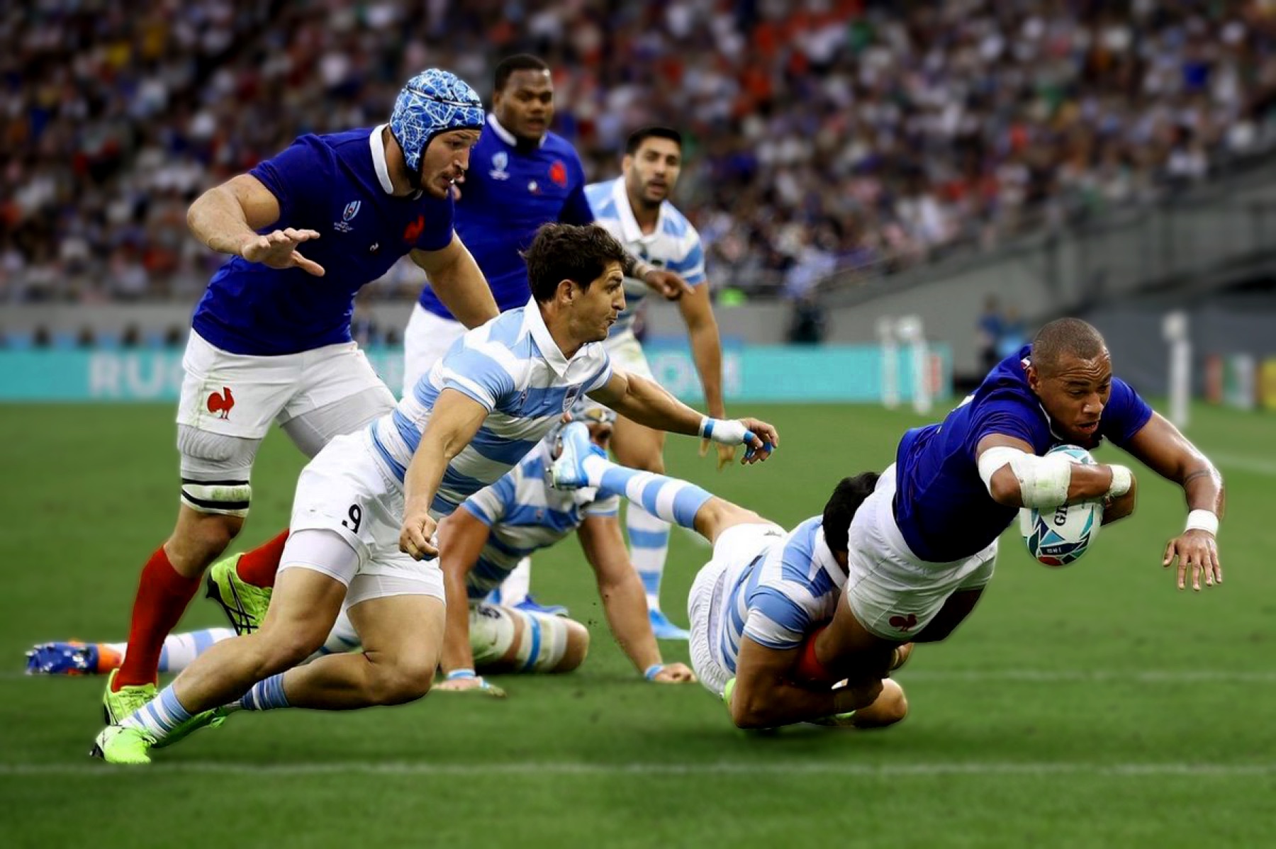Rugby action composite